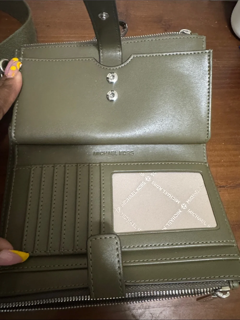 Michael Kors Gradient Olive and Gold Signature Tote with Matching Wristlet